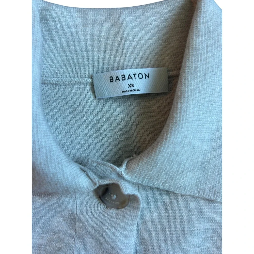 Babaton Aritzia Society Sweater Heather Grey Button-Up Knit Shacket Women's XS
